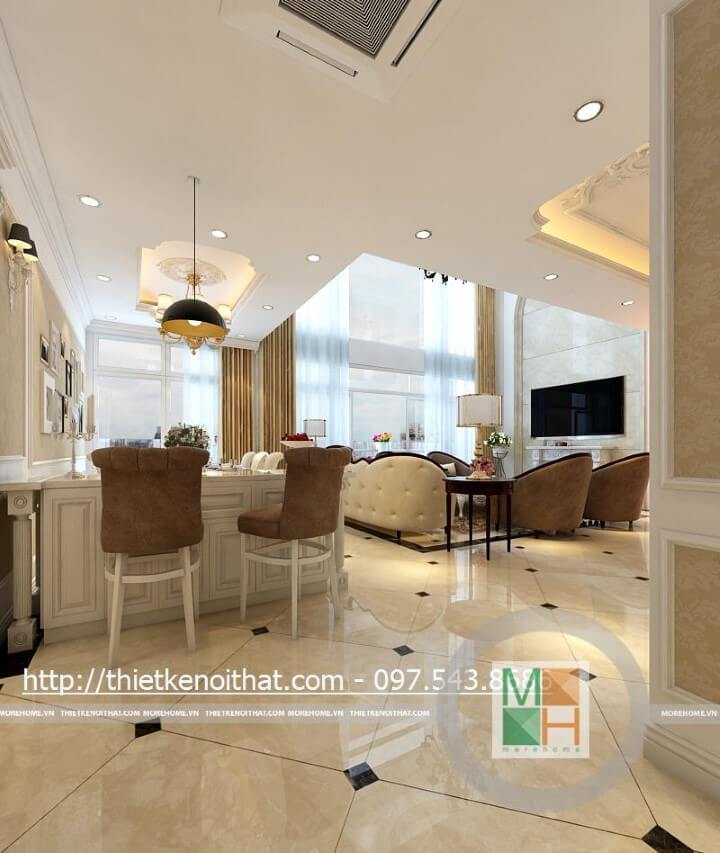 Thiết kế nội thất chung cư Mandarin Garden căn hộ Duplex